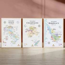 西班牙葡萄酒地图海报厂家批发来图打印帆布画芯外贸入仓货源Temu