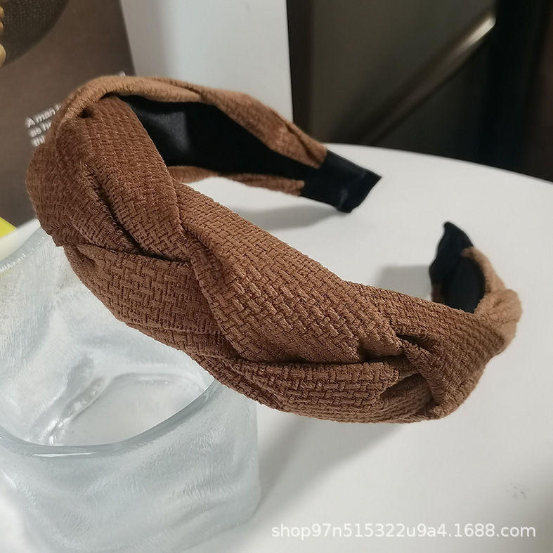 爆款白鹿同款复古麻花编织高颅顶发箍秋冬女发饰爆款压发头箍成人|undefined
