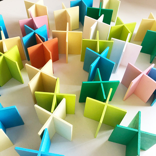 Early education educational creative colorful cross snap building blocks indoor construction versatile puzzle stack tower building blocks Jenga