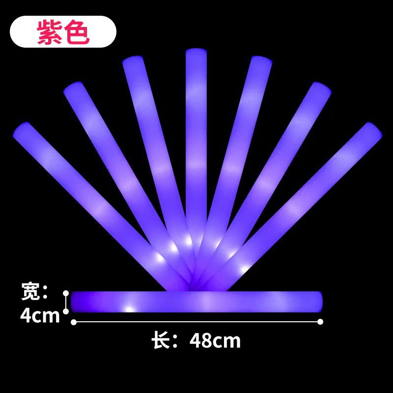 Coloridas esponjas transfronterizas varillas fluorescentes concierto varillas fluorescentes de apoyo festival de música impresión de logotipo varillas fluorescentes