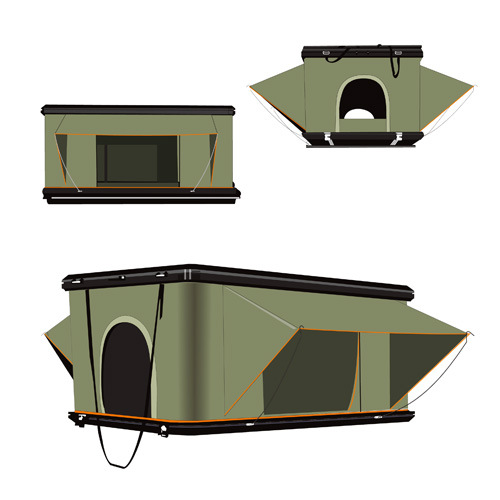 Techo de poliéster verde de aleación de aluminio carpa de automóvil de apertura rápida protección solar a prueba de lluvia plegable automóvil SVU