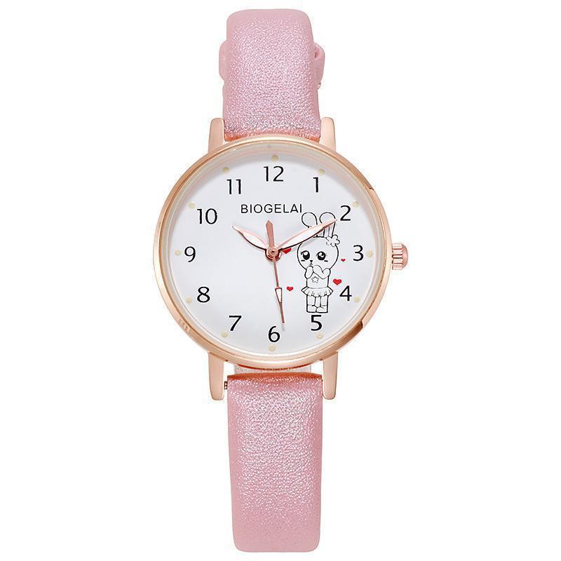 Caramelo color ins mujer estudiante coreano simple reloj de moda Mori chica pequeño conejo fresco pareja reloj al por mayor