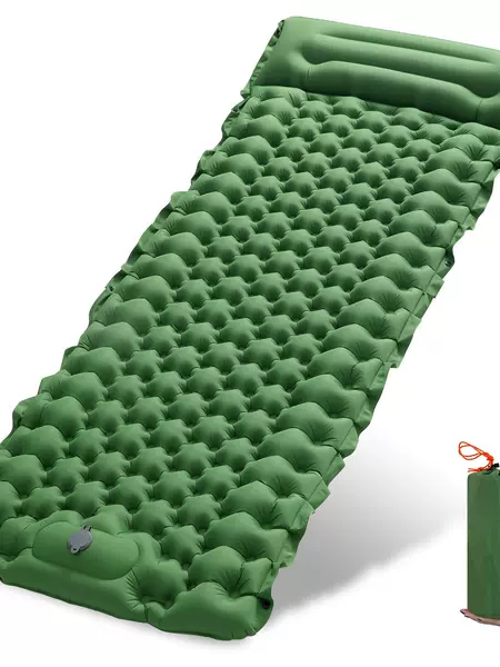 Thickened Portable Outdoor Inflatable Mat, Tent Moisture-Proof Mat, Nap Mat, Camping Sleeping Mat, Single Mattress, Camping Equipment