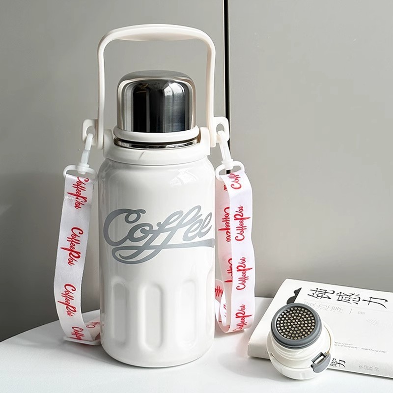 新型保温カップ 大容量 コーラボトル 茶水分離 316ステンレス鋼 アウトドアスポーツ ポータブル保温水筒|undefined