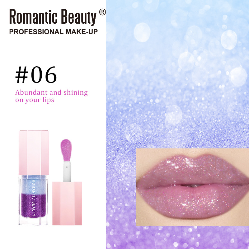 Gloss labial transfronterizo de dos colores, esmalte labial