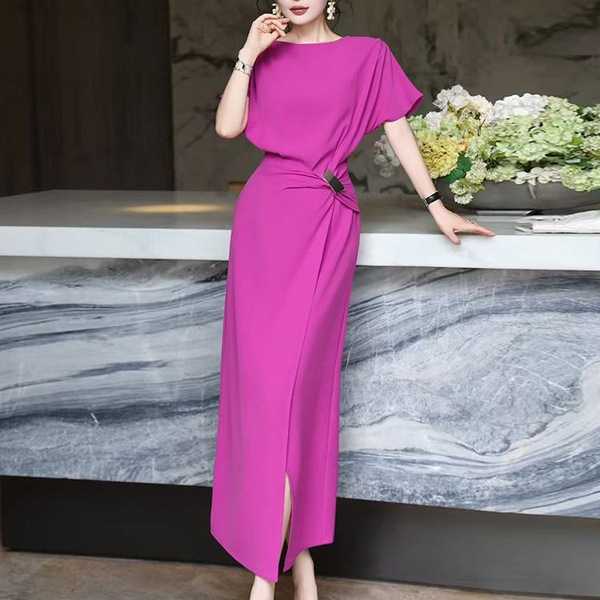 Retro fashionable elegant fitted summer long skirt