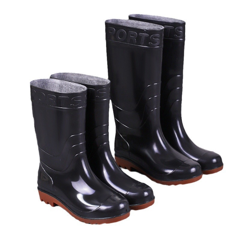 Una pieza de envío libre de desgaste de tendón de vaca para hombres y mujeres calentamiento antiácido y alcalino botas de lluvia antideslizante para el trabajo de lavado de botas de agua