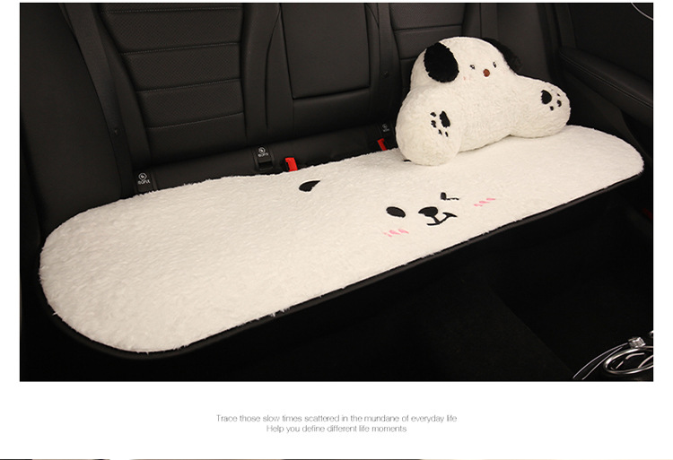 Winter Plush Cartoon Car Seat Cushion for Car Use to Keep Warm and Cold, Special Seat Cushion with Cute Little Waist, Non-Slip and Free of Binding
