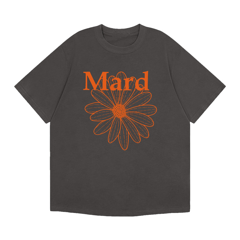韓国マルディトレンディな半袖フラワープリントゴールドハイシルバー夏ラウンドネック純綿ルーズTシャツトップトレンディ|undefined