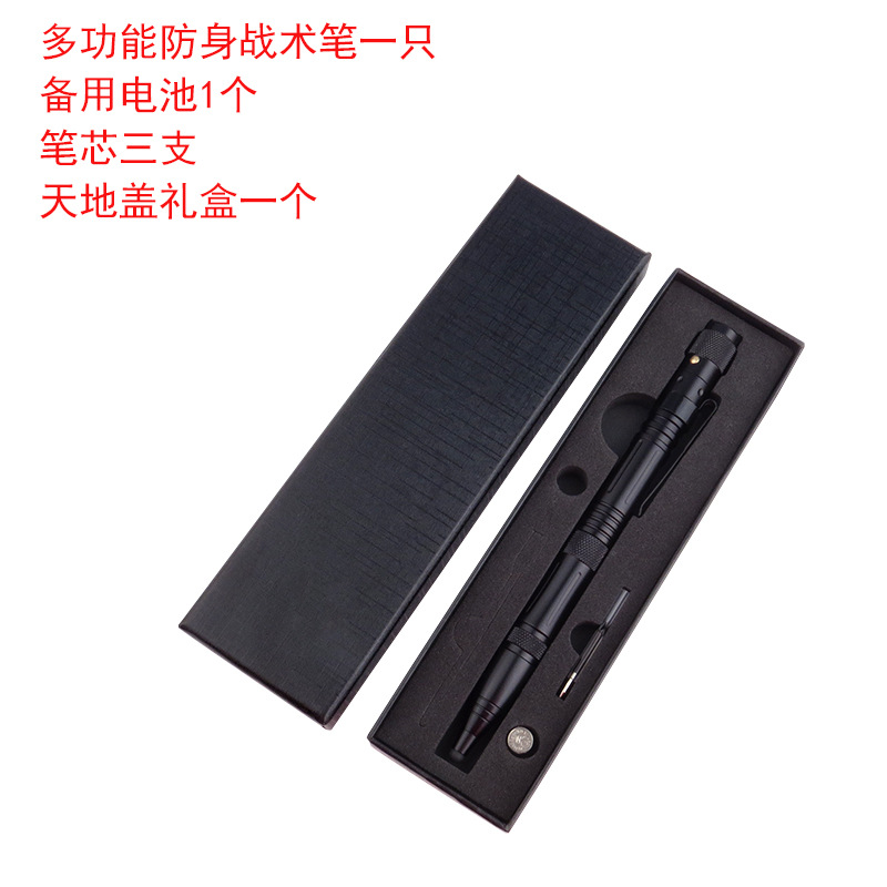 Venta caliente transfronteriza Pluma táctica de defensa de aleación de aluminio Pluma de supervivencia de campo Pluma de escritura de artefacto de ventana rota Pluma táctica 10 en 1