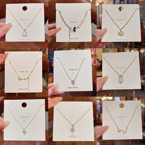 Love Necklace Women's Light Luxury Niche Micro-Inlaid Zircon Necklace Clavicle Chain Versatile Temperament Necklace Wholesale