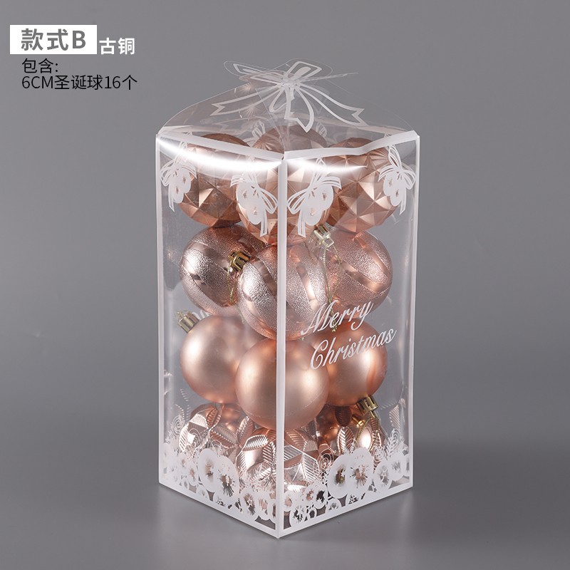 Caja de regalo de la bola de luz galvanoplastia de Navidad árbol de Navidad colgante Bola de polvo bola mate decoración de techo de Navidad