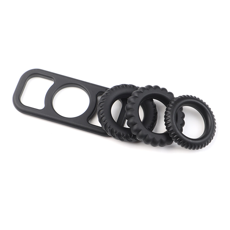 Magic Lock Silicone Penis Ring Set with Desensitizing Granules for Delayed Ejaculation — detail image 7