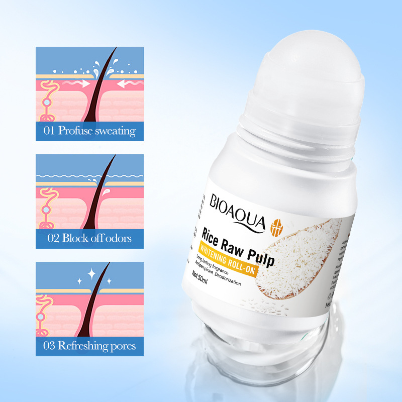 Inglés completo BIOAOUA pulpa de arroz cruda perlas de perfume antiperspirante loción de perfume refrescante bola comercio exterior transfronterizo al por mayor image 5