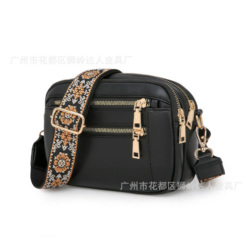 Chic and Versatile Women's Crossbody Bag with Wide Shoulder Strap, Simple and Elegant Design, Large Capacity, Trendy Single-Shoulder Bag