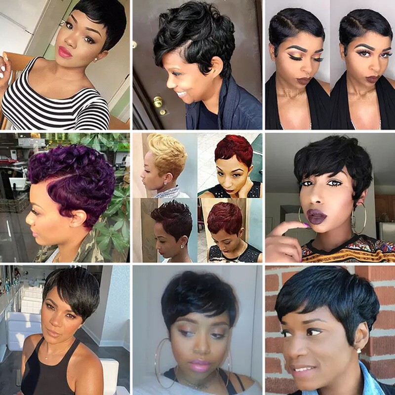 Real Human Hair Wig African Short Curly Hair 28Pcs Short Bob Wig Closure Xuchang Wig Manufacturer Wholesale