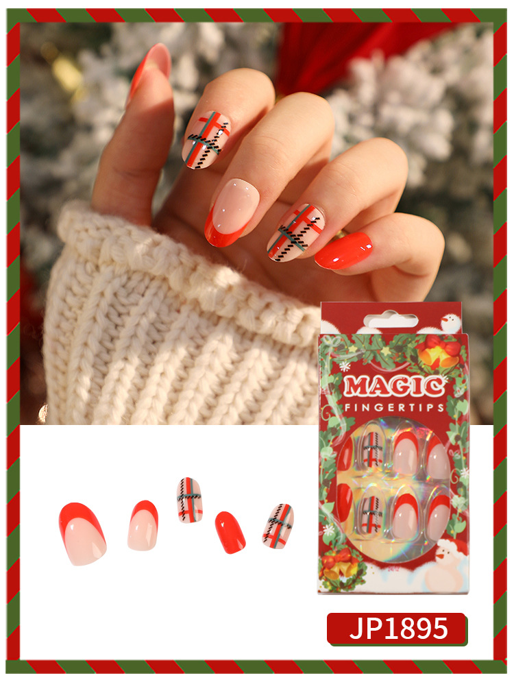 Noël Mignon Des Bonbons Noeud D'arc Wapiti Résine Ongles Correctifs 1 Jeu display picture 2