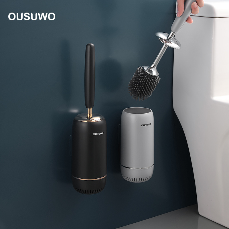 Toilet Brush No Dead Angle Household Wall Hanging Toilet Toilet Toilet Squatting Pit Cleaning Long Handle Silicone Toilet Cleaning Hotel Artifact