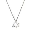 Necklace stainless steel, square pendant hip-hop style, accessory, wholesale, does not fade