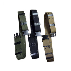 Outdoor Tactical Waist Belt Green Men's Tactical Belt Thick Outdoor Military Enthusiast Equipment Double-Row Hole Outdoor Waist Belt