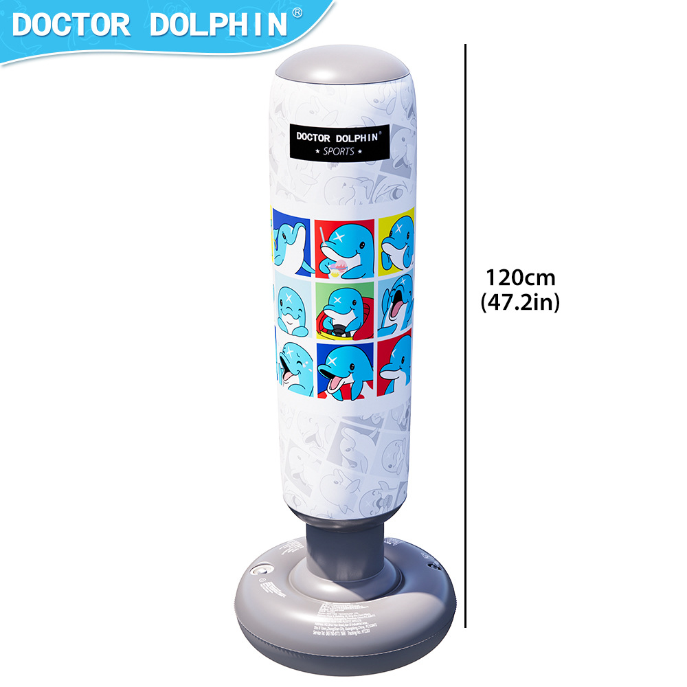 Doctor Dolphin | Vaso inflable para niños 120cm columna de boxeo para niños columna de boxeo inflable Vaso de boxeo rojo