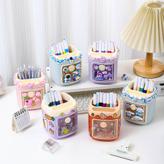 Creative DIY Creamy Glue Pen Holder Material Kit Student Desk Cartoon Pig Pen Holder Storage Box Gift Prize 