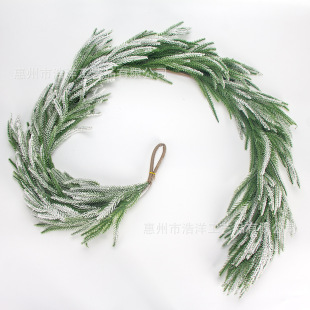 Cross-border Amazon Christmas Decorative Rattan Falling Snowflake Real Hand Soft Glue Pine Cedar Rattan Norfolk Pine Green Plant