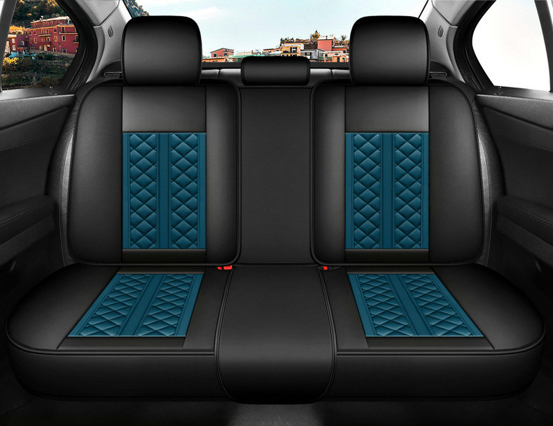 New Amazon Foreign Trade Model Five-Seater Full Leather Diamond-Shaped All-Season Comfortable Breathable Car Seat Cushion Cover