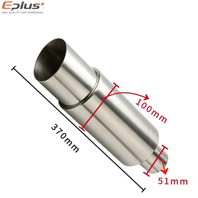 Angled stainless steel modified exhaust drum for motorcycles, universal straight exhaust tailpipe for cars (Exhaust pipe) - silver-51mm