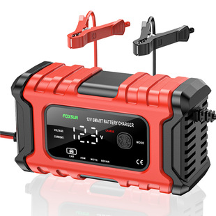 12V6A Battery Smart Charger Car and Motorcycle Battery Charger Digital Repair Charger