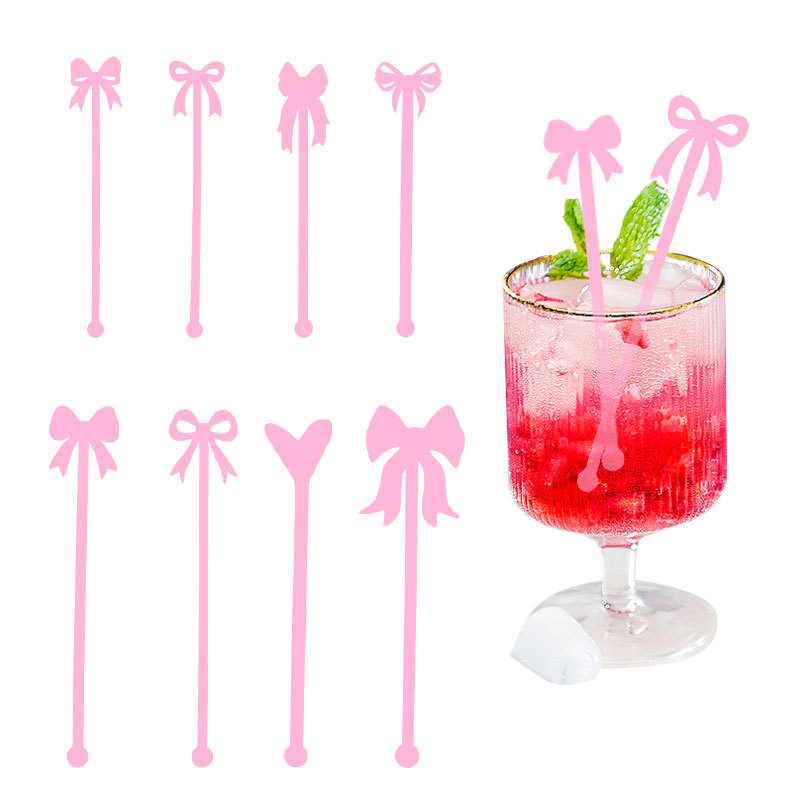 Amazon Tiktok Xiyin Acrylic Drink Cocktail Stirring Stick Coffee Party Wedding Drink Decoration