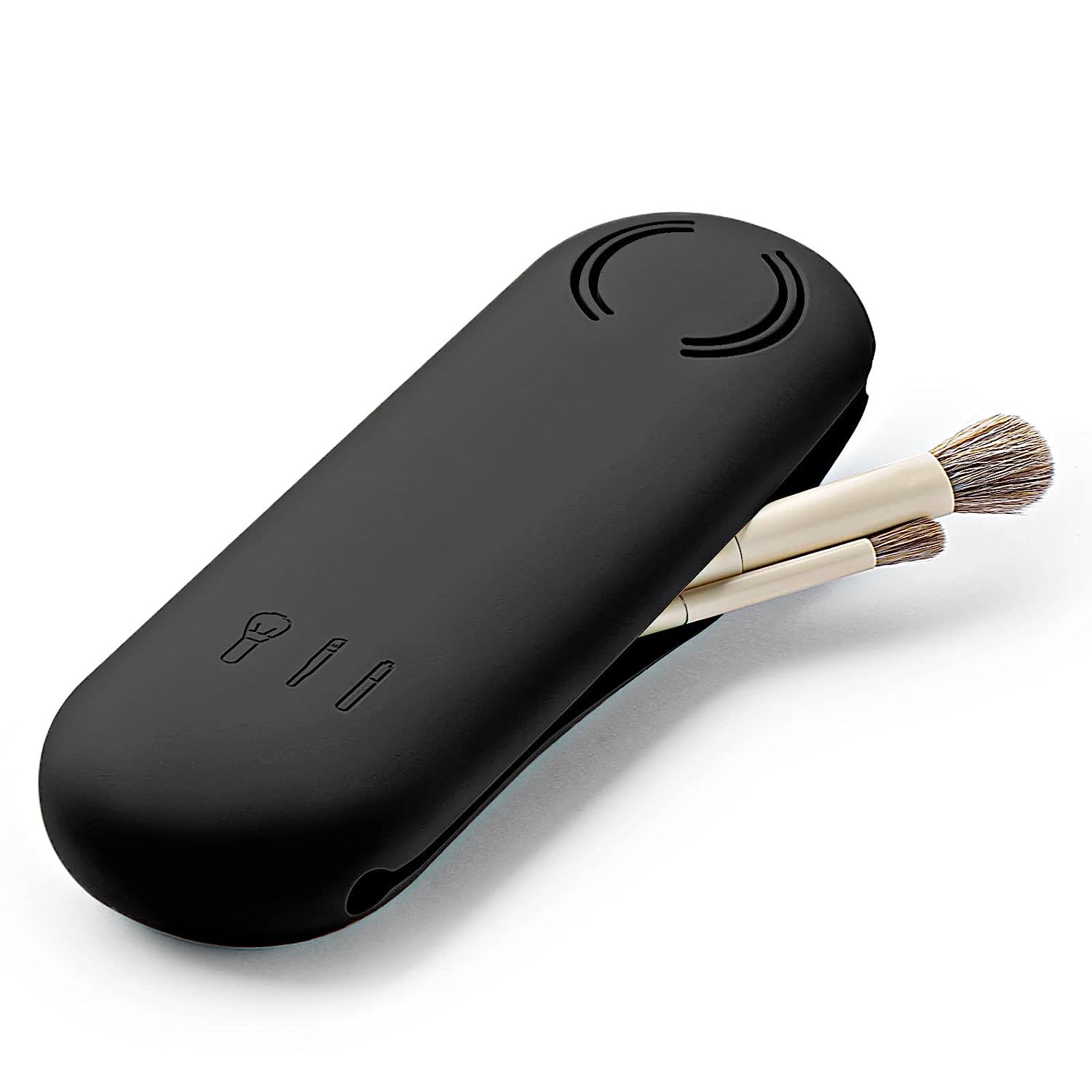 Amazon nuevo cepillo de maquillaje bolsa de almacenamiento de silicona viaje portátil a prueba de polvo de succión magnética bolsa de almacenamiento de herramientas de belleza