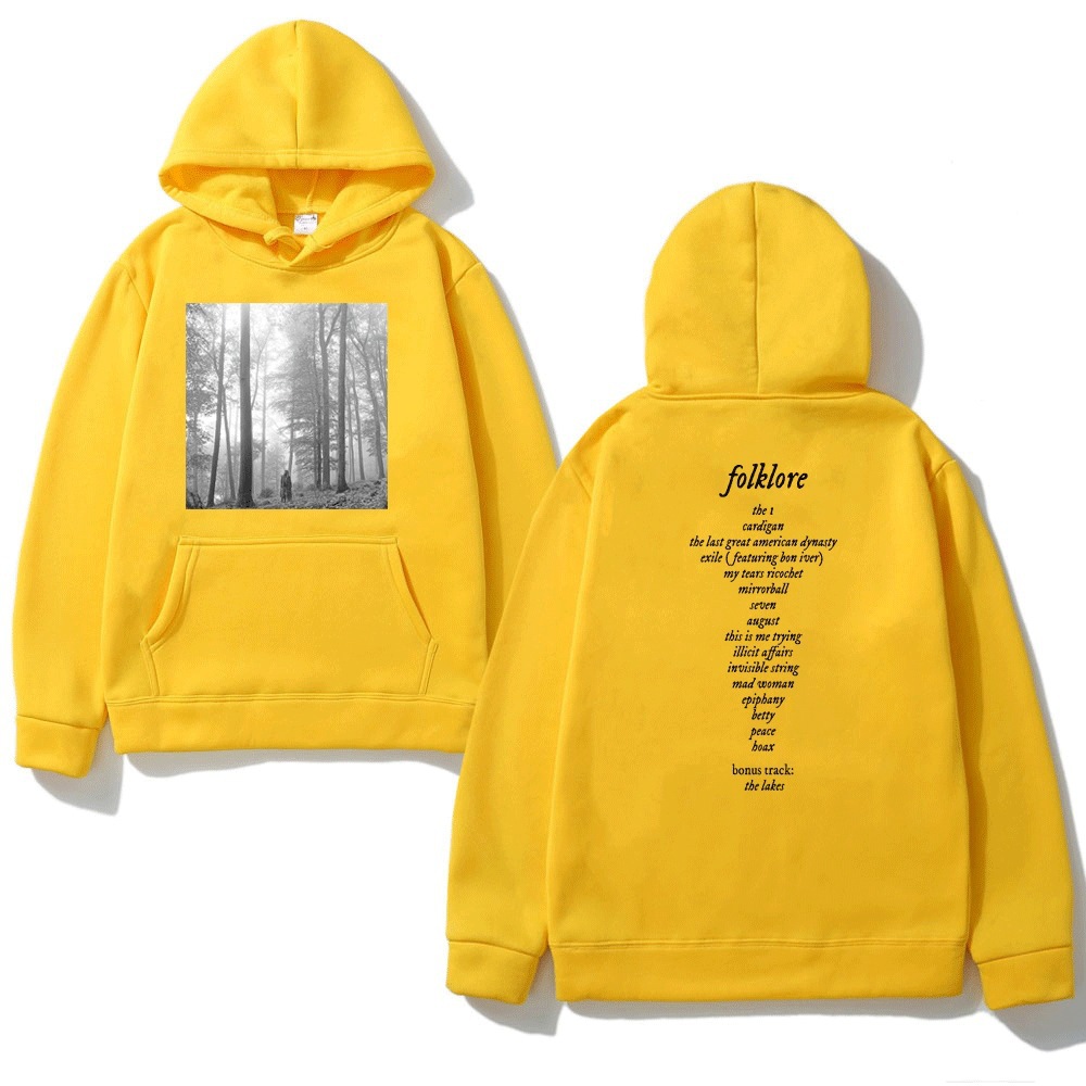 Taylor Pullover Music Album Folklore Print Hooded Sweatshirt