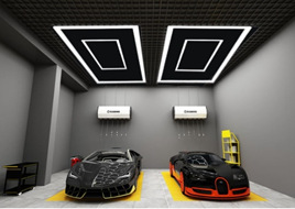 Sala de lavado de coches Estación de luz tienda de belleza led luz de techo de cristal chapado en película taller sin polvo tienda de 4S luz de la parrilla