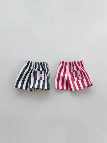 Korean Style Children's Wear New Arrival Summer New Arrival 1-3 Years Old Boy's Thin Class A Casual Striped Contrast Shorts for Going Out