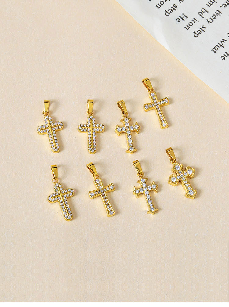 6g Weight Pendant Jewelry Making Type 17 * 10mm Jewelry Making Size 18K Gold Plated Plating Material Zircon Inlay Material DIY Jewelry Accessories Classification 1 Piece Quantity 316L Stainless Steel Material Cross Pattern Polished Finish Simple Style Style 1 Piece 17 * 10mm 316L Stainless Steel Zircon 18K Gold Plated Cross Polished Pendant DIY Jewelry Accessories 无