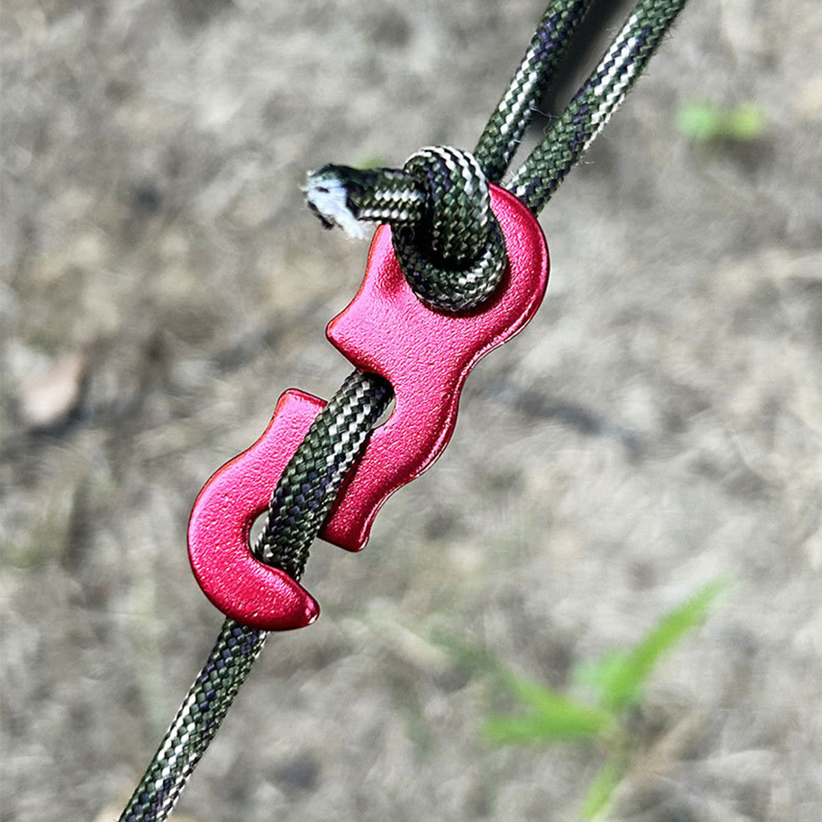 Camping al aire libre aleación de aluminio hebilla de cuerda de paraguas accesorios de cuerda de tensión tipo S hebilla de cuerda de viento tres ojos abertura hebilla de cuerda pequeña