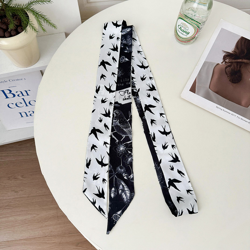 Pequeña bufandas de seda para mujeres 2025 nueva moda francesa temperamento correa de cabello coreana decoración universal bufandas correa de cintura