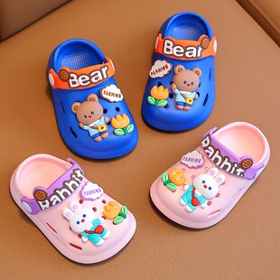 Children's Sandals and Slippers Summer Non-slip Soft-soled Indoor Baby Boys and Girls Baotou Hole Shoes Shoes Bag Heel