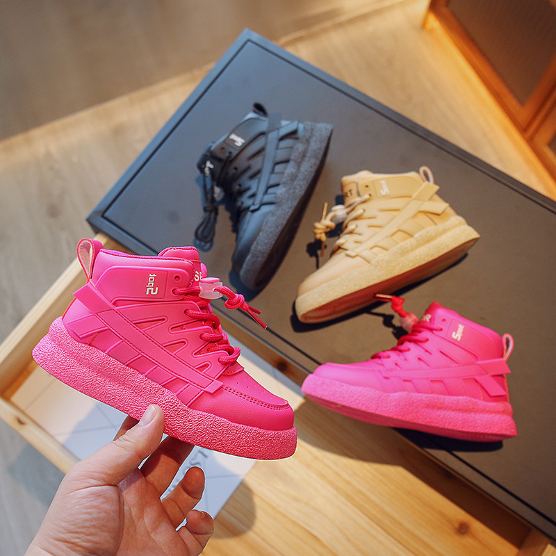 High Top Children's Sports 2023 Autumn New Boys' Casual Basketball Fashion Brand Girls' Running Shoes_voghion.com