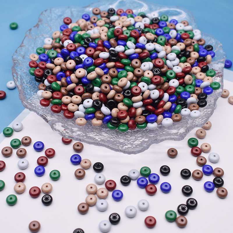 Cross-border hot 6*3mm mixed color abacus beads donut beaded diy bracelet necklace beaded jewelry accessories wholesale