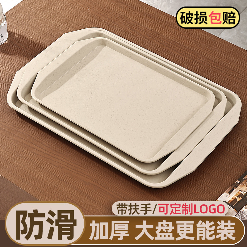 長方形トレイ商業レストランホテルサービングディッシュプラスチック滑り止めファーストフードトレイ鍋レストランディスプレイトレイ|undefined