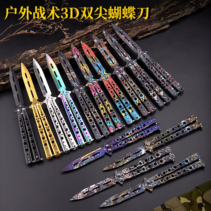 Производитель CSGO игровой инструмент с двумя острыми ножами-бабочками из нержавеющей стали