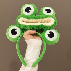 卡通可愛青蛙發箍女洗臉壓發防滑頭箍兒童發卡2023年大眼睛頭飾