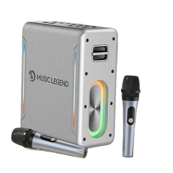 ミュージックレジェンド V8 屋外オーディオ楽器演奏カラオケライブブロードキャスト Bluetooth TWS シリーズスピーカー、ワイヤレスマイク付き|undefined
