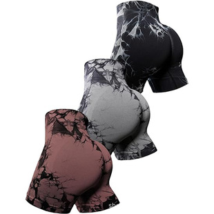 Cross-Border Seamless Sports Tight Three-Quarter Pants That Can Be Worn Outside Sexy Yoga Shorts for Women with High Waist, Hip Lift and Tummy Control