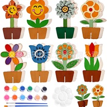 木制花盆彩绘组装相框套件DIY 制作工艺品装饰适合儿童缝制和装饰