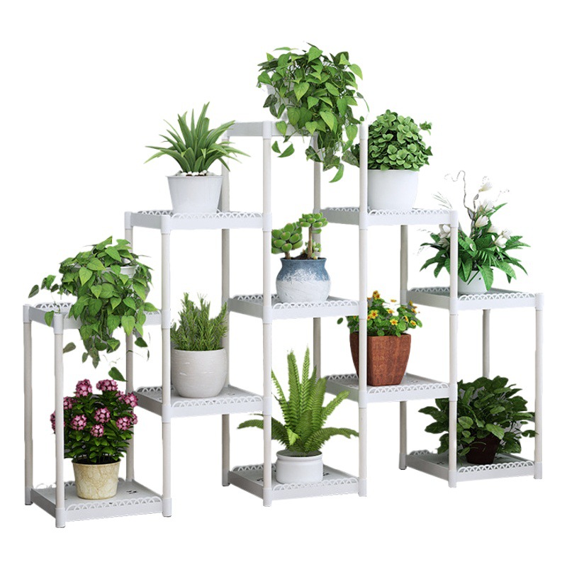 Baheng Flower Rack Storage Rack Plastic Multi-layer Thickened Floor Balcony Living Room Flower Pot Rack Flower Rack Outdoor Simple