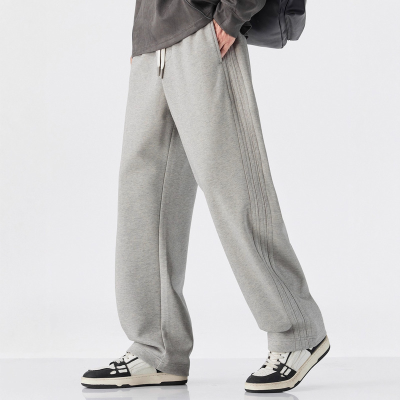 Popular Men's Sweatpants Spring and Autumn New Heavy-Duty Trendy Brand Striped High-End Retro Loose Drawstring Sports Casual Pants