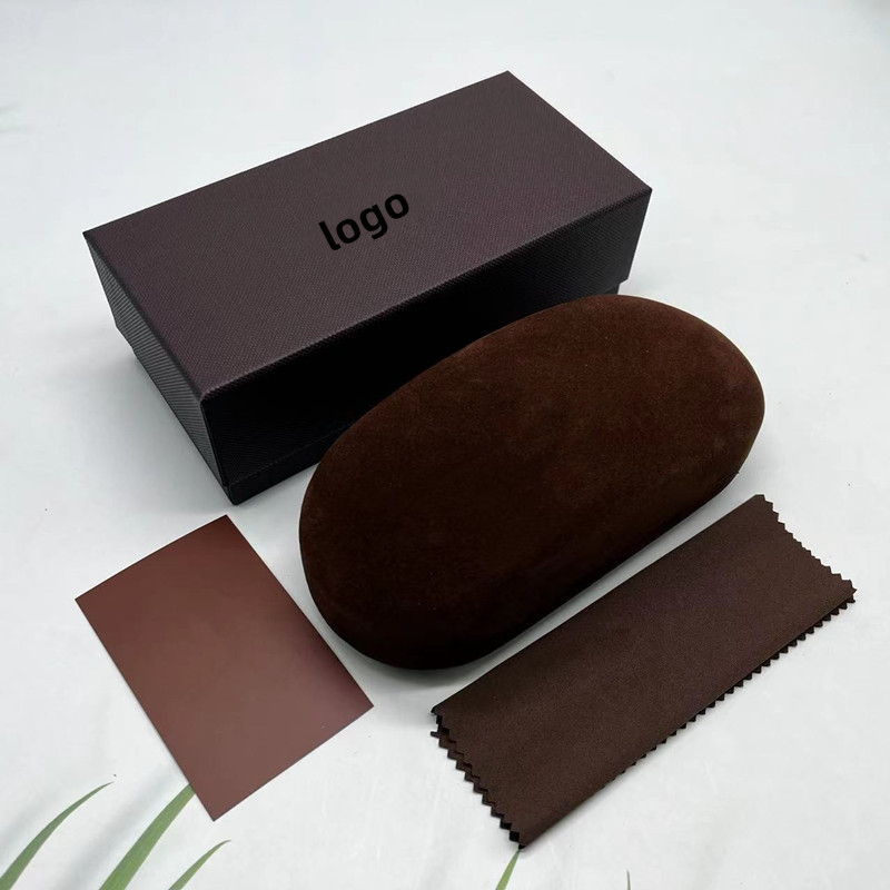 In stock wholesale high-end velvet glasses case fashion pressure-resistant glasses case sunglasses case complete package box